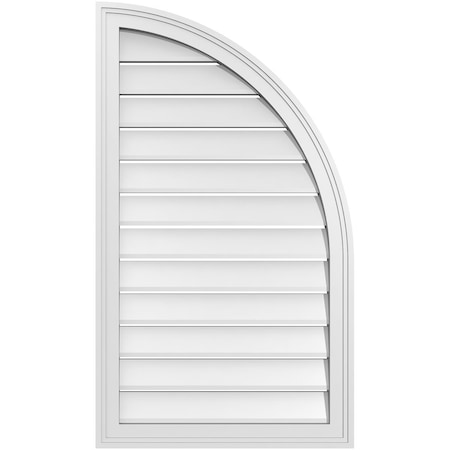 Ekena Millwork Quarter Round Top Right Surface Mount PVC Gable Vent w/ 2"W x 2"P Brickmould Sill Frame, 22"W x 38"H GVPQR22X3803SF